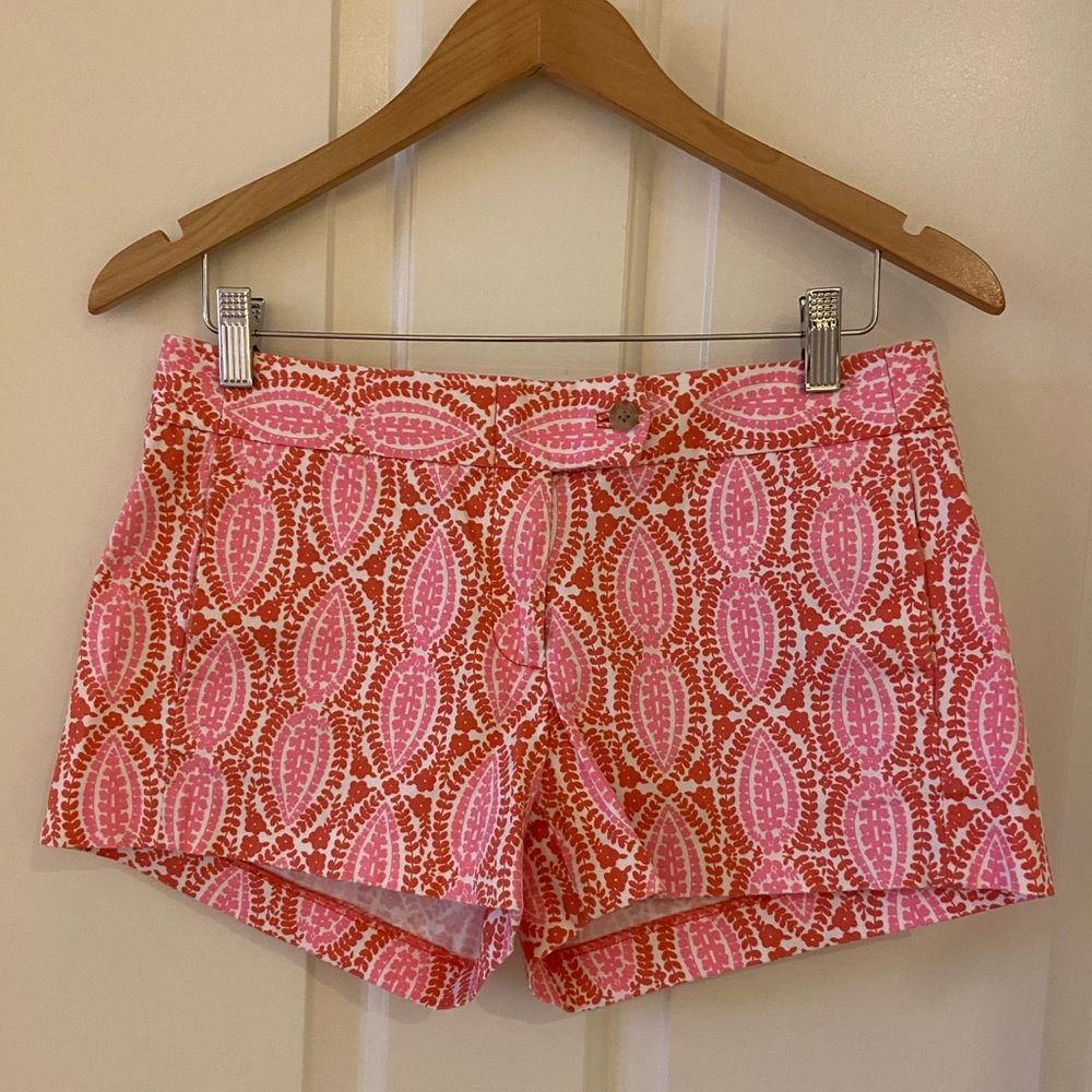 J. Crew Pink and White Patterned Women Shorts